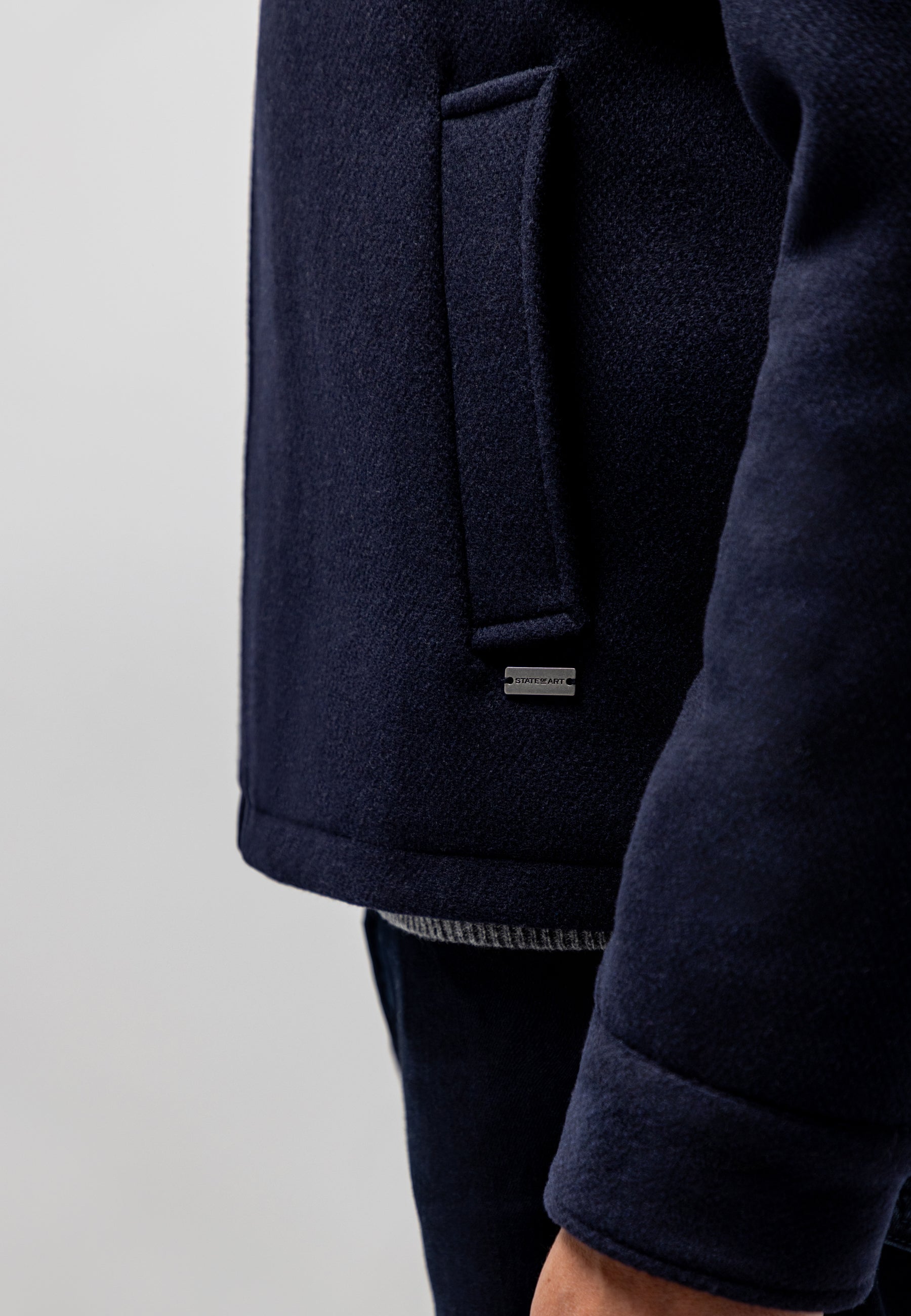 Veste chinée à col en velours côtelé