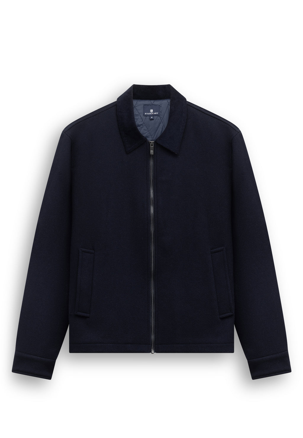 Veste chinée à col en velours côtelé