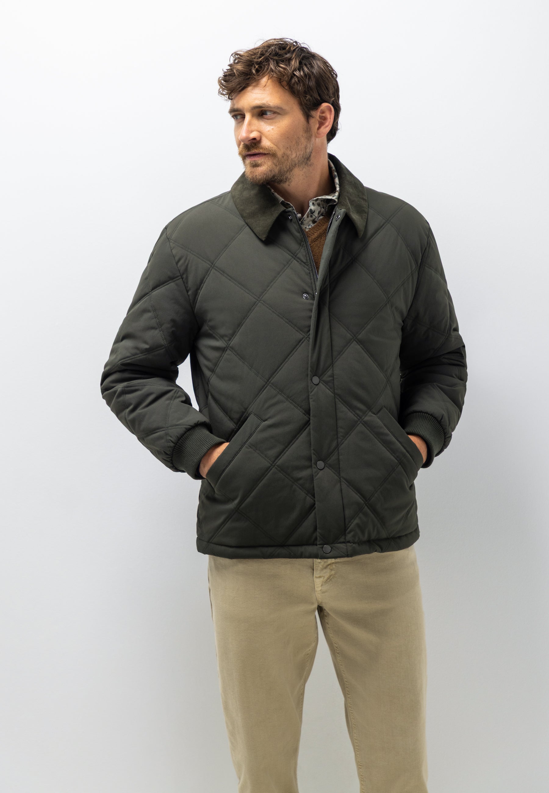 Veste matelassée à surpiqûres losanges