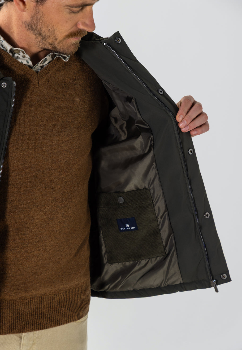 Veste matelassée à surpiqûres losanges