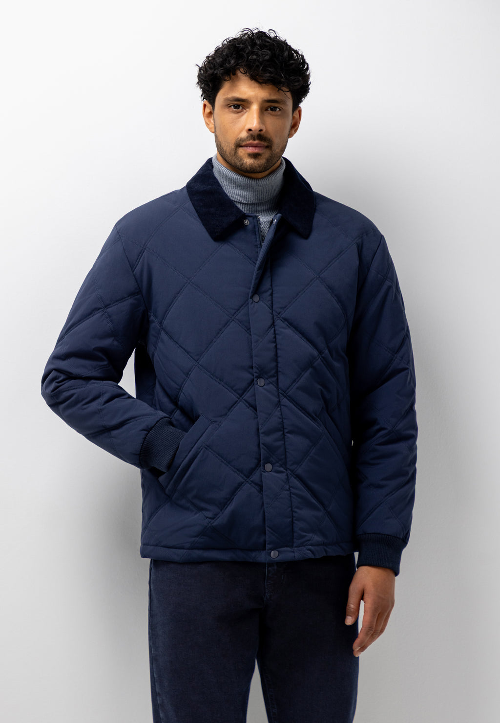 Veste matelassée à surpiqûres losanges