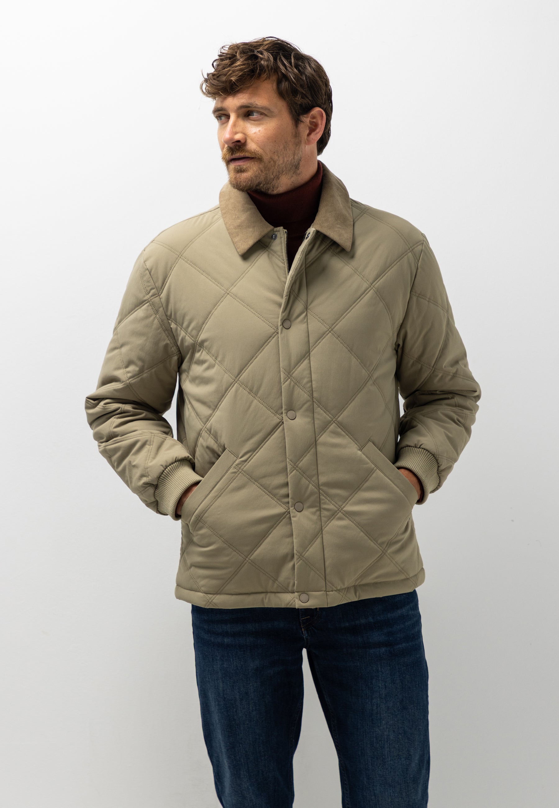 Veste matelassée à surpiqûres losanges