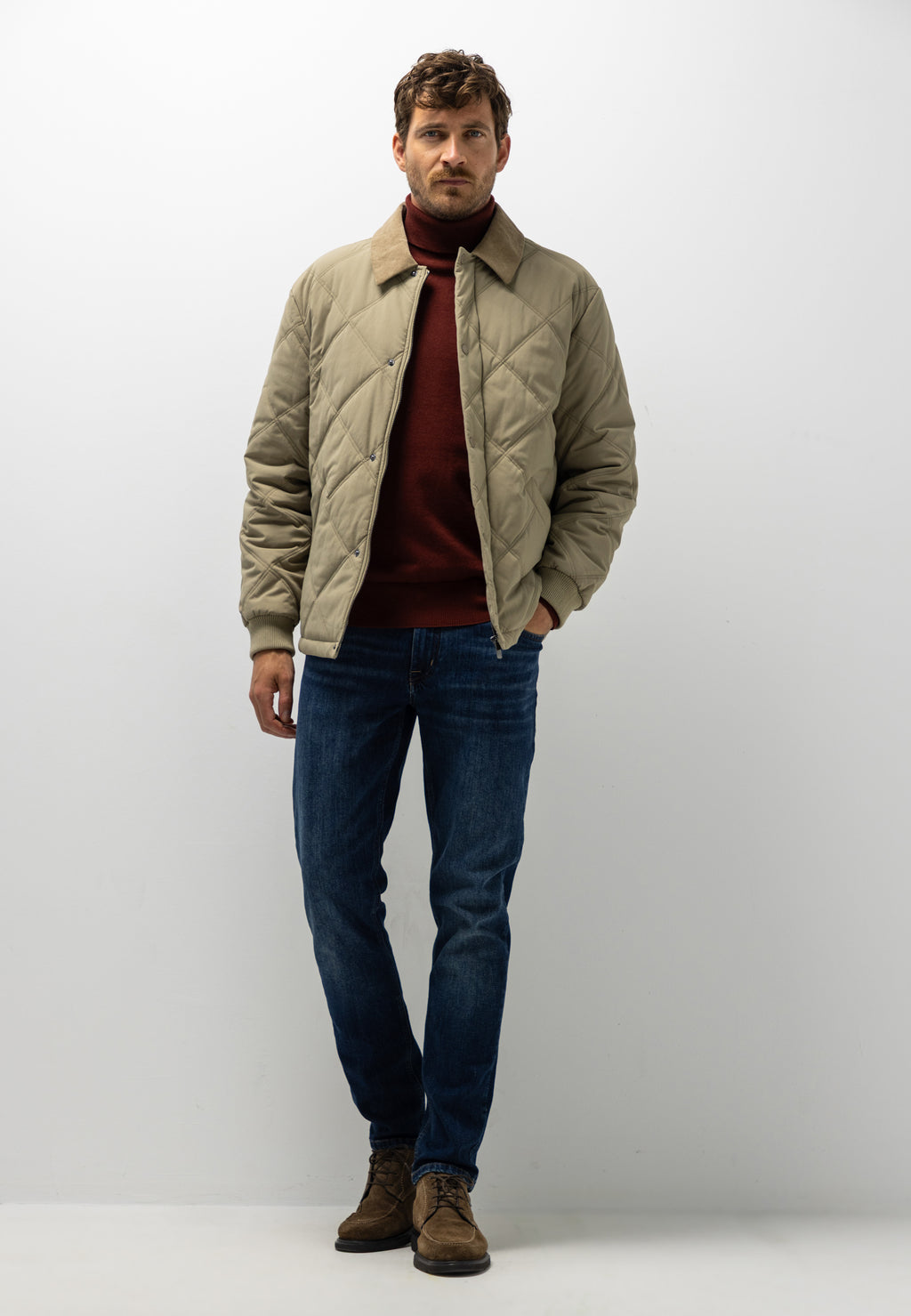 Veste matelassée à surpiqûres losanges