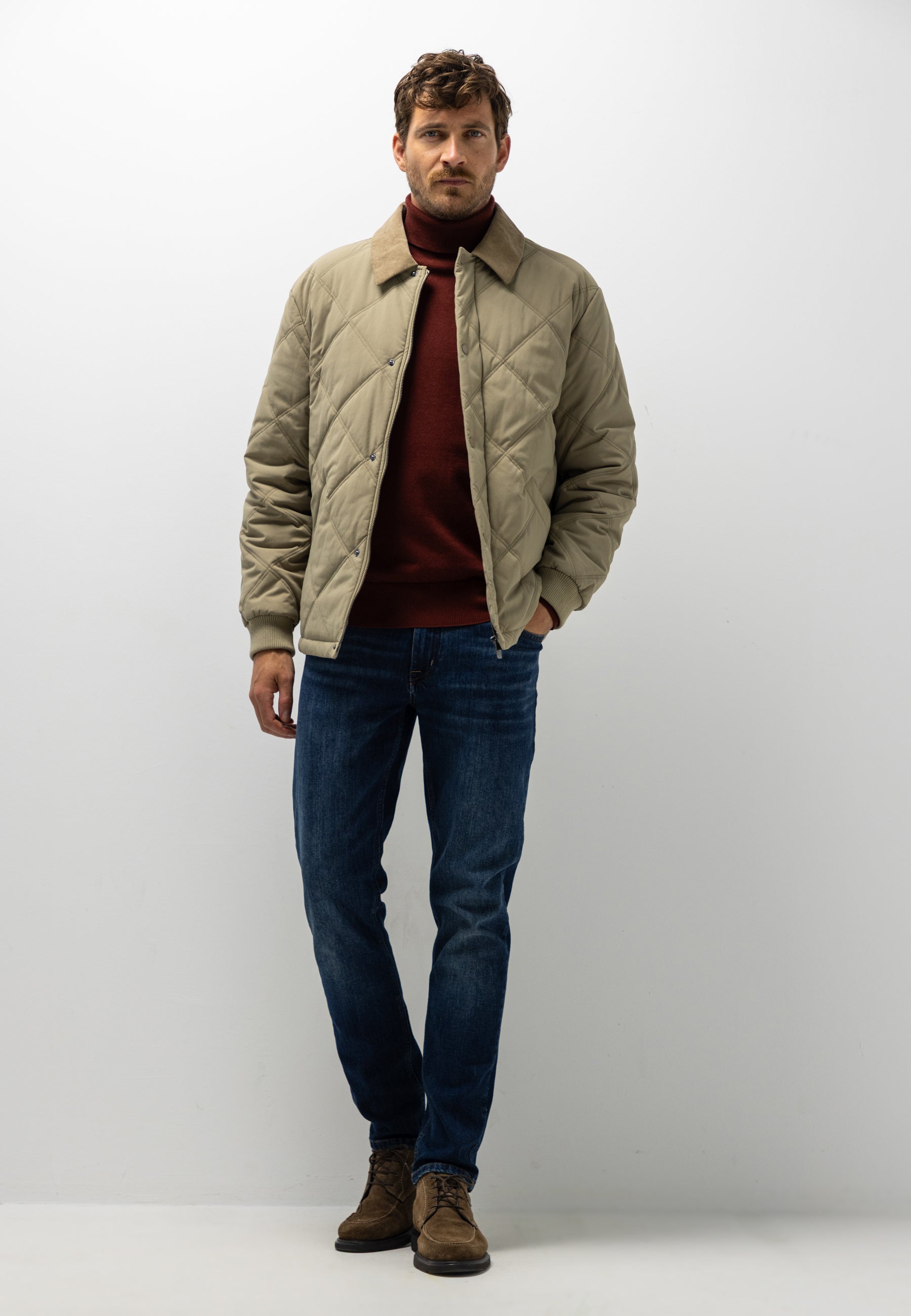 Veste matelassée à surpiqûres losanges