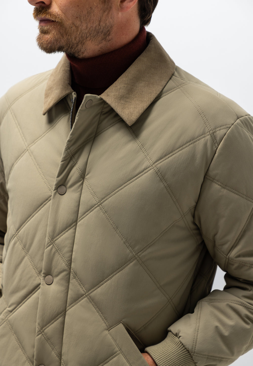Veste matelassée à surpiqûres losanges