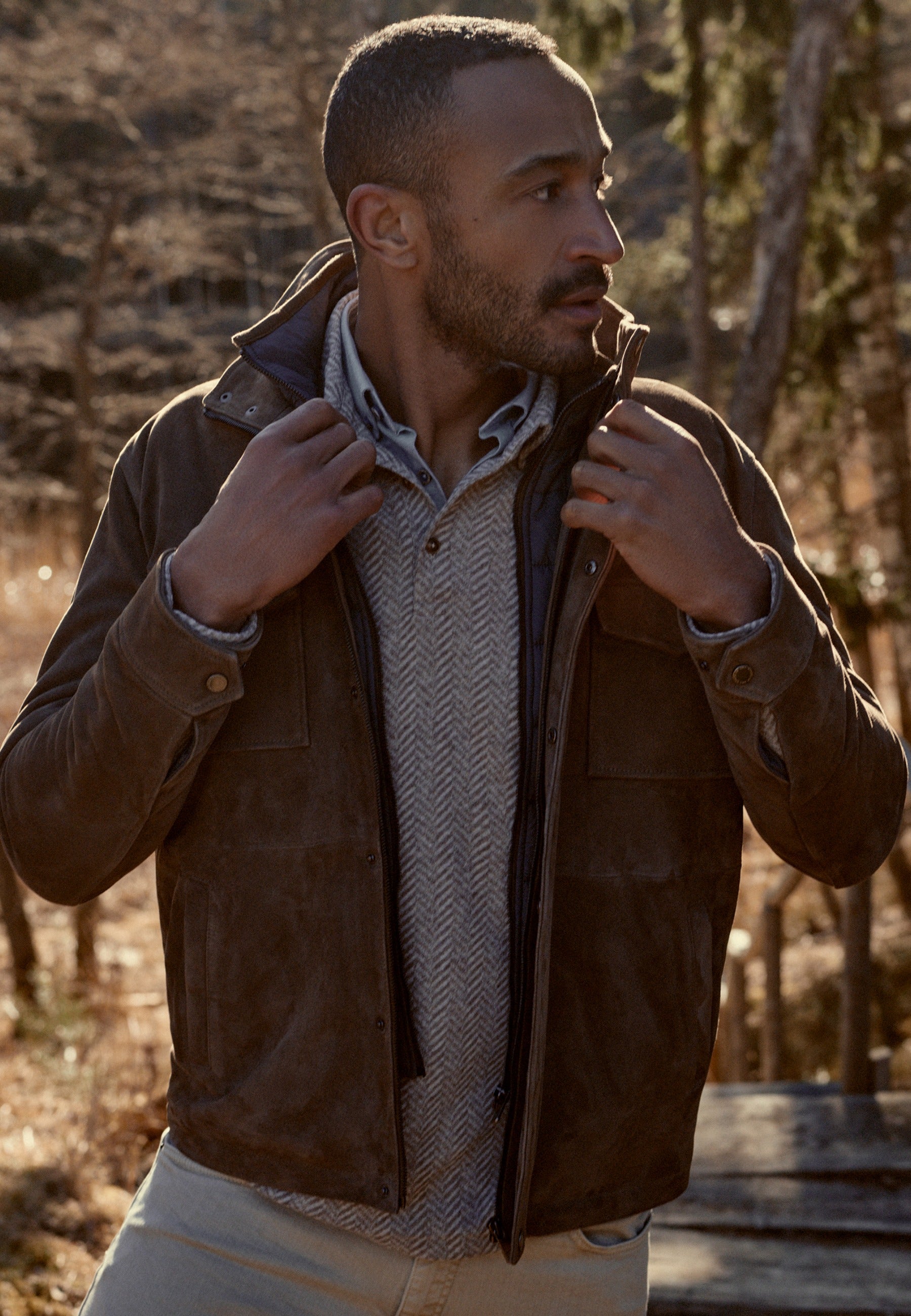 Manteau en cuir de chèvre