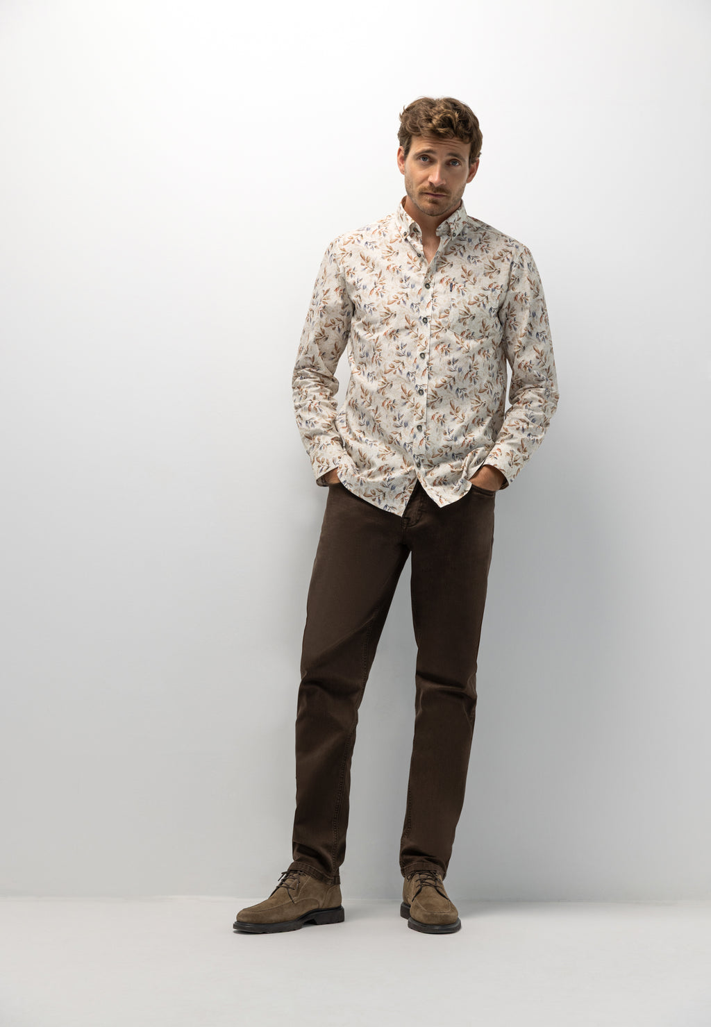 Chemise à imprimé botanique intégral