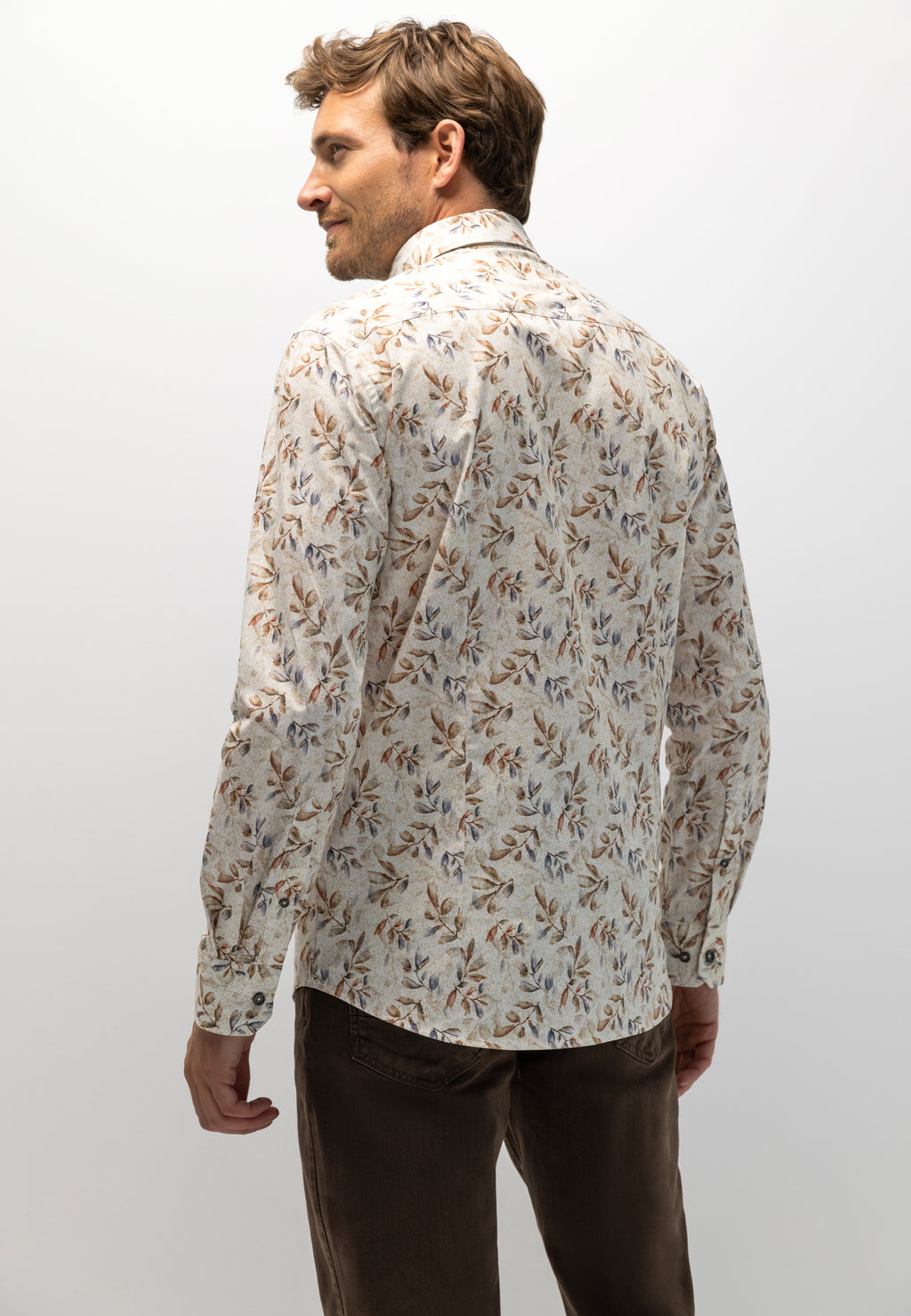 Chemise à imprimé botanique intégral