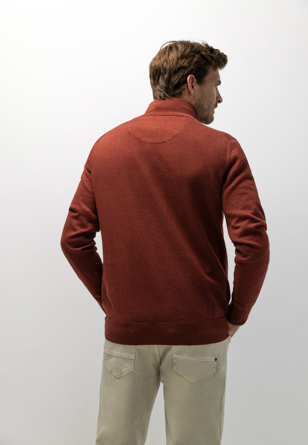 Pull en coton à demi-zip