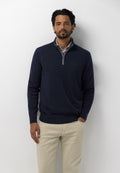 Pull en coton à demi-zip
