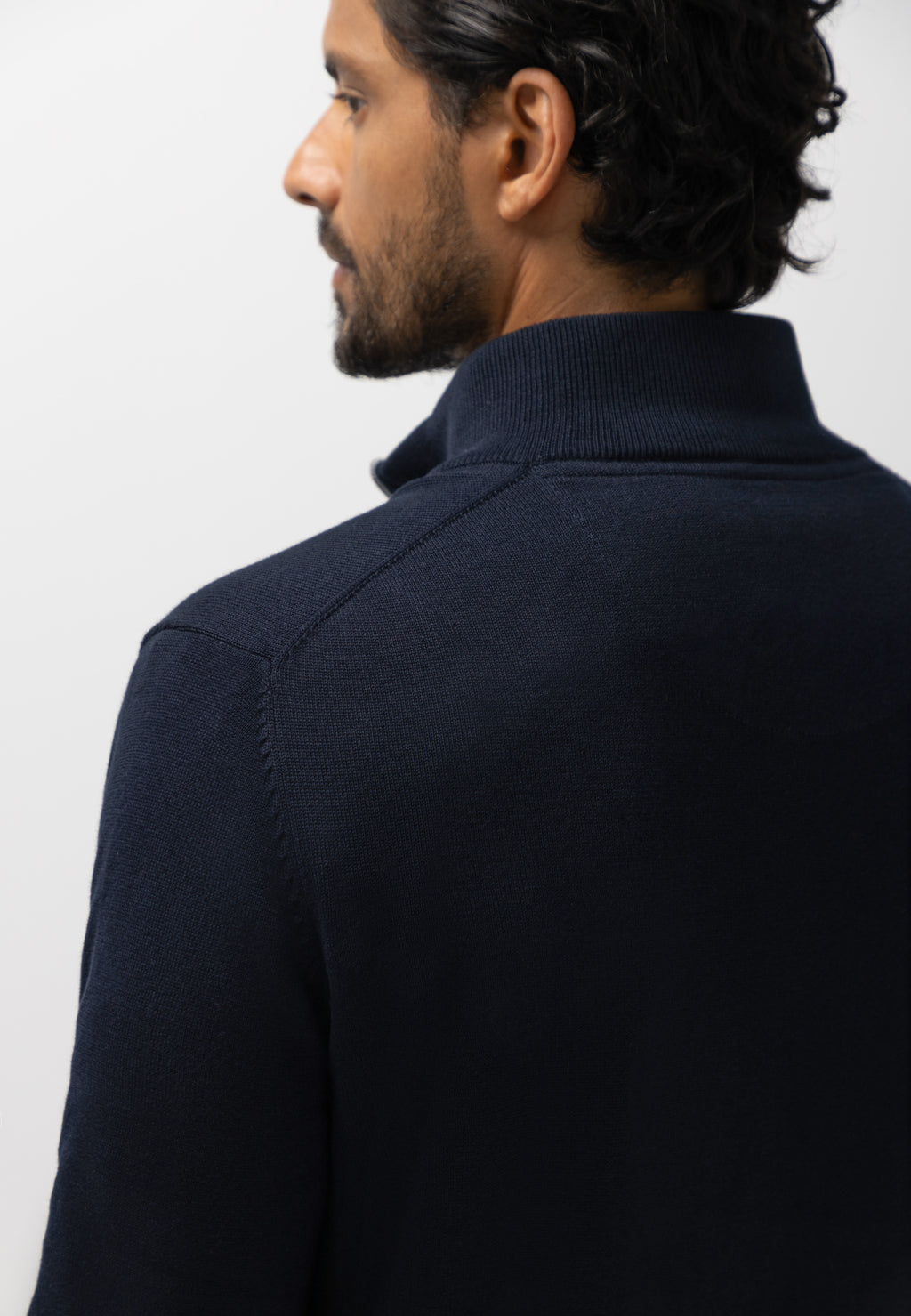 Pull en coton à demi-zip