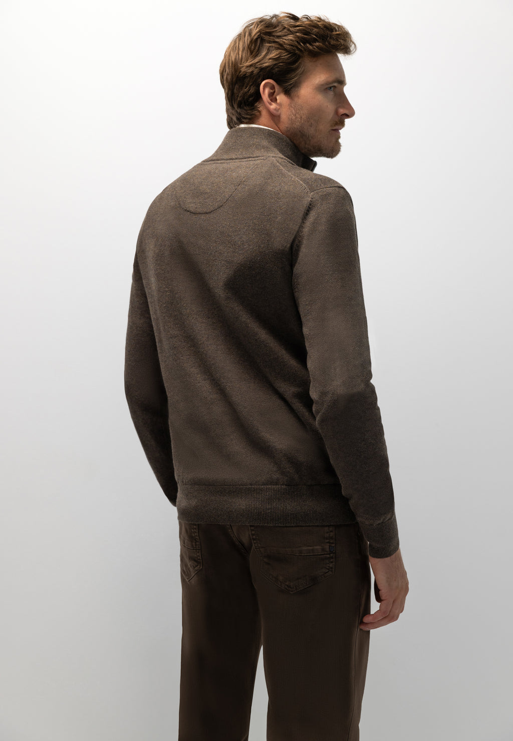 Pull en coton à demi-zip