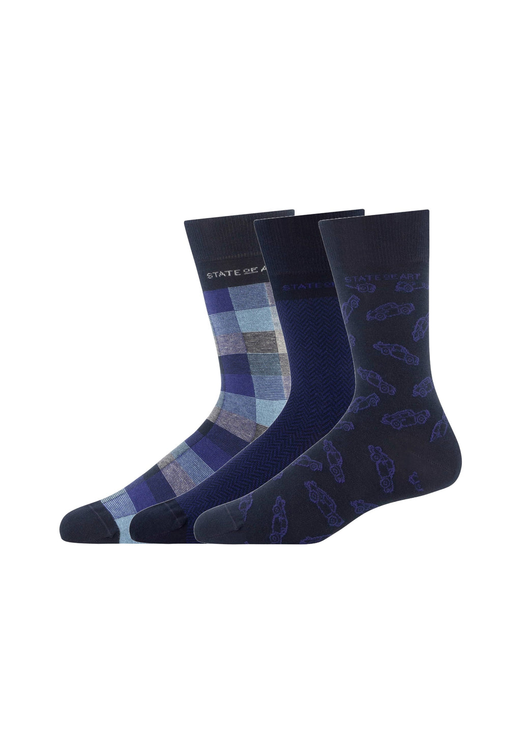Set van 3 paar sokken blauw