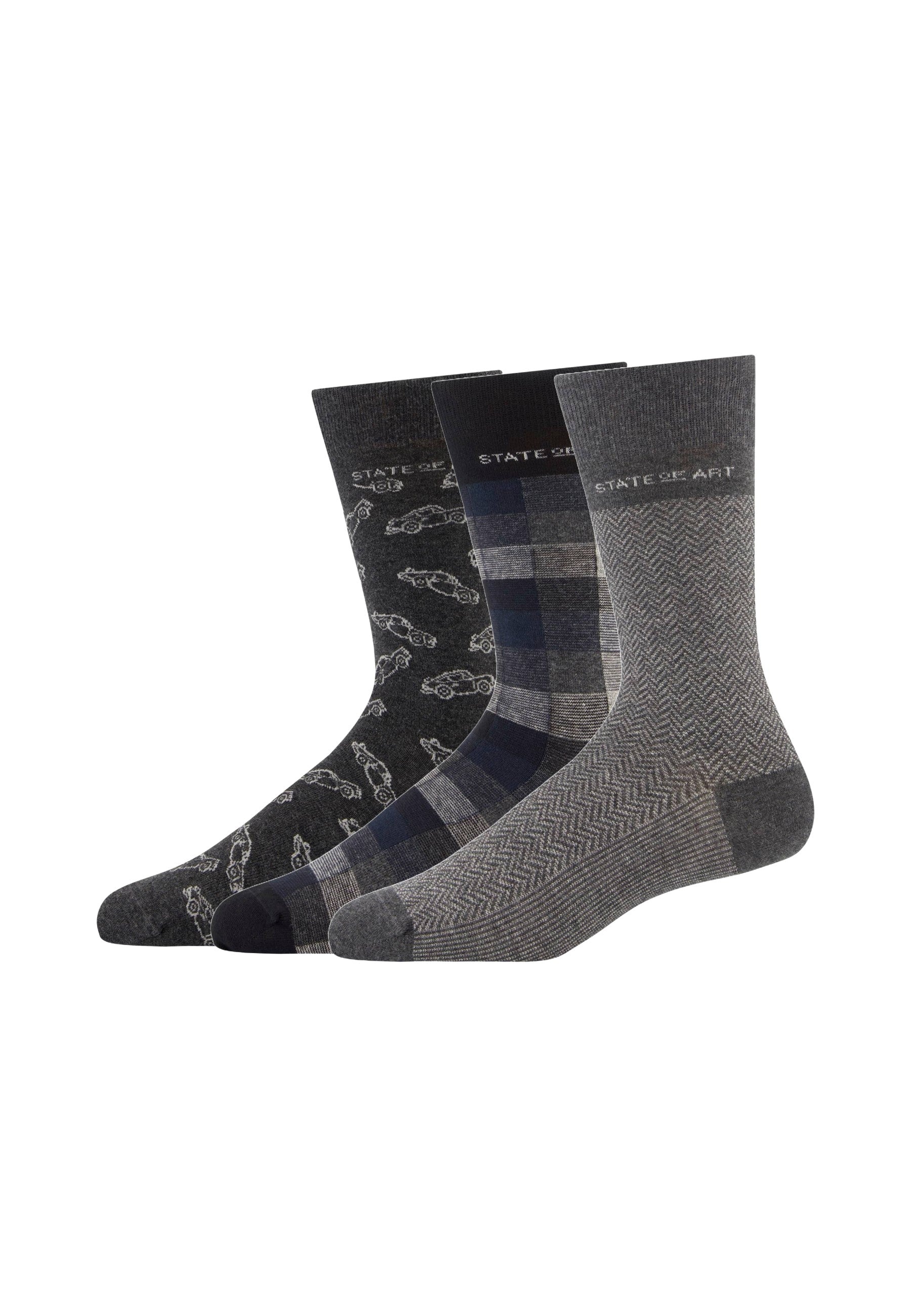 Lot de 3 paires de chaussettes grises