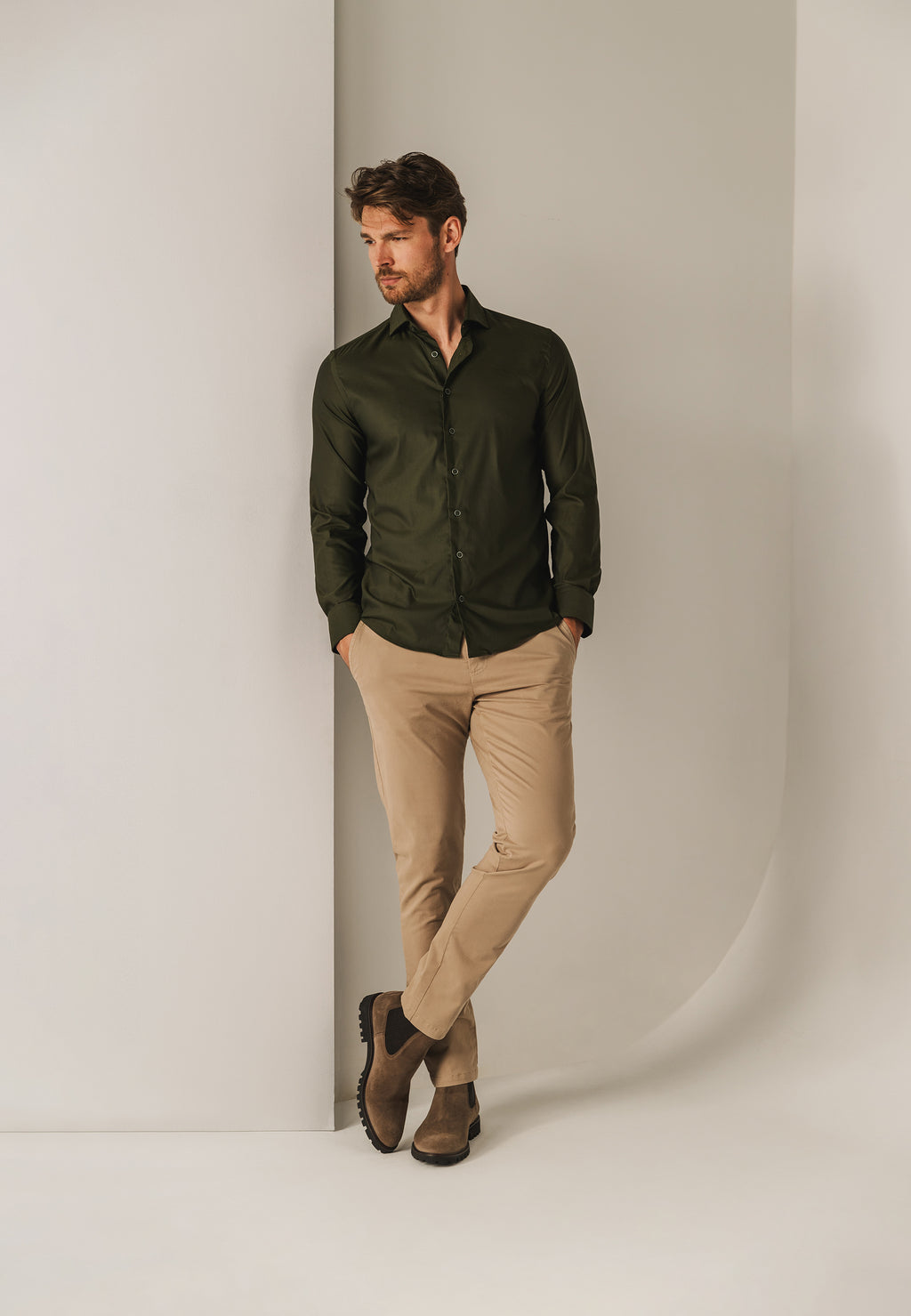 NAVIGATOR twill chino in stretchstof