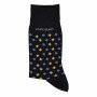 Bedrukte-sokken-met-elastan---donkerblauw/goudgeel