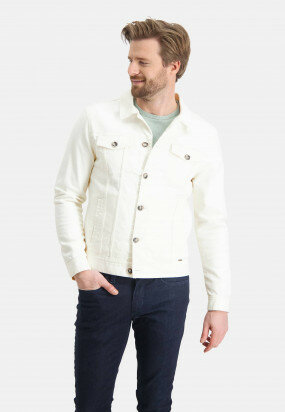 Manteau-court-en-coton-stretch---blanc-uni