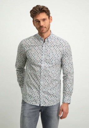 Button-down-overhemd-van-biologisch-katoen---grijsblauw/brique