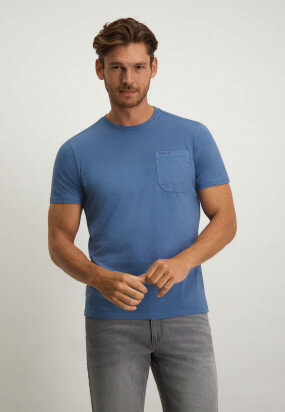 T-shirt-col-rond-regular-fit---gris-bleu-uni