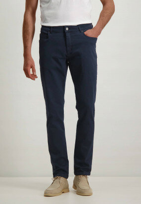 Pantalon-stretch-avec-modern-fit---bleu-foncé-uni