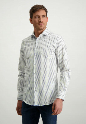 Modern-Classics-chemise-avec-motif-à-chevrons---blanc/cobalt
