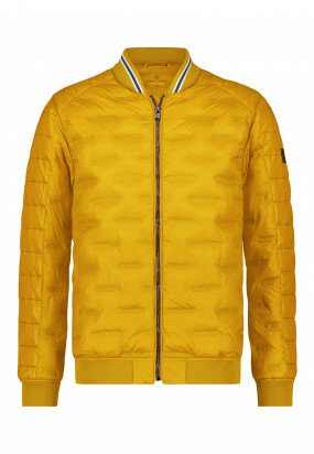 Manteau-court-avec-fermeture-éclair---jaune-d&#039;or-uni