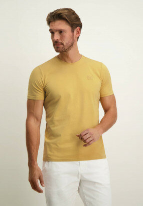 T-shirt-regular-fit-en-cotton---jaune-clairuni