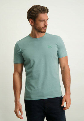 T-shirt-regular-fit-en-cotton---azur-uni
