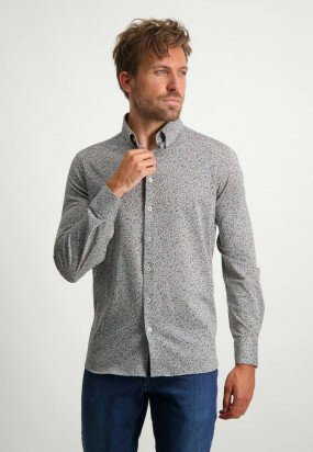 Regular-fit-overhemd-met-een-all-over-print---zilvergrijs/donkerblauw