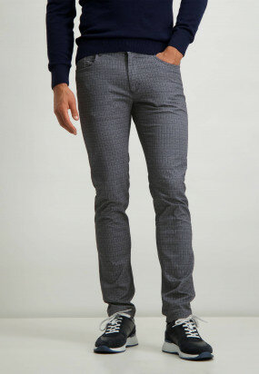 Pantalon-stretch-avec-imprimé-numérique---gris-argenté/bleu-foncé