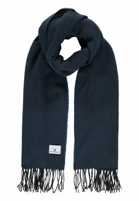 Effen-sjaal-met-lange-franjes---grijsblauw/donkerantraciet