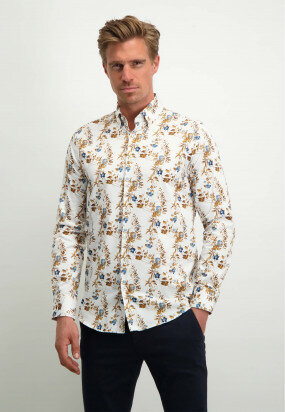 Modern-Classics-overhemd-met-bloemenprint---cognac/donkerblauw