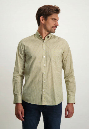 Biologisch-katoenen-overhemd---zwavelgeel/wit