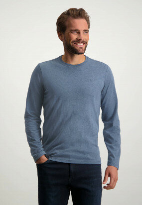 T-shirt-à-manches-longues-en-coton-BCI---gris-bleu-uni