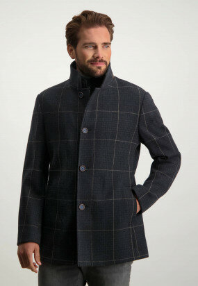 Manteau-avec-insert-en-nylon-amovible---blue-foncé/sépia