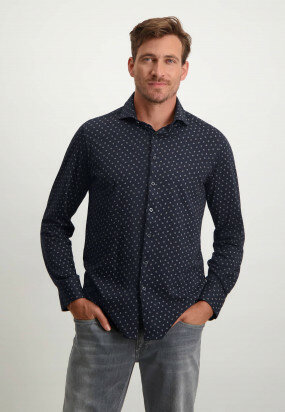 Modern-Classics-chemise-en-jersey---blue-foncé/gris-claire