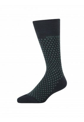 Jacquard-sokken-met-een-stippenpatroon---donkerblauw/donkergroen