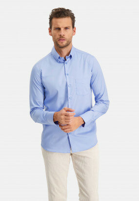 Modern-Classics-overhemd-Easy-Care---middenblauw-uni