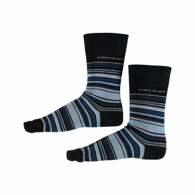 Sokken-met-streep---donkerblauw/mintblauw