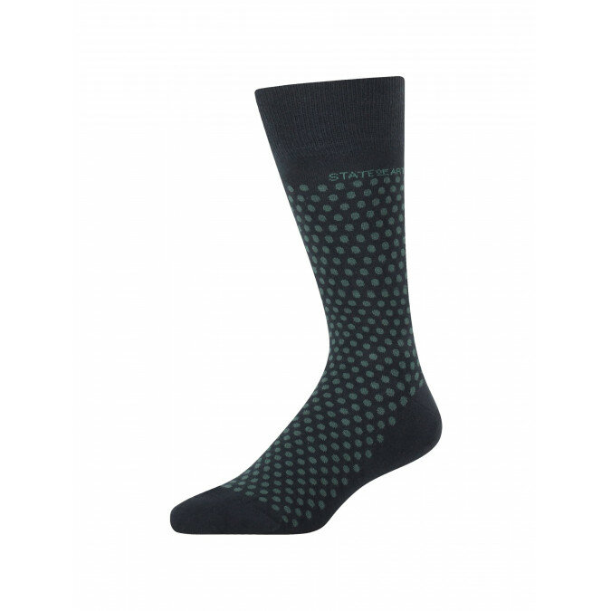 Jacquard-sokken-met-een-stippenpatroon---donkerblauw/donkergroen