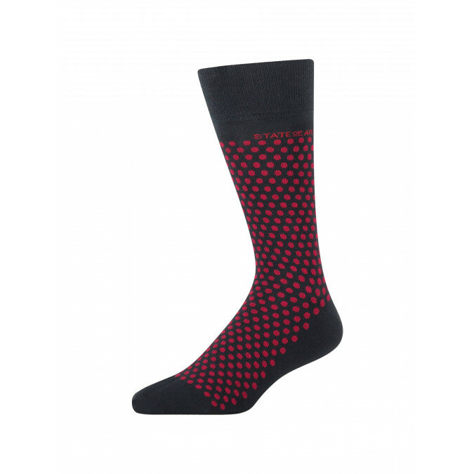 Jacquard-sokken-met-een-stippenpatroon---donkerblauw/rood