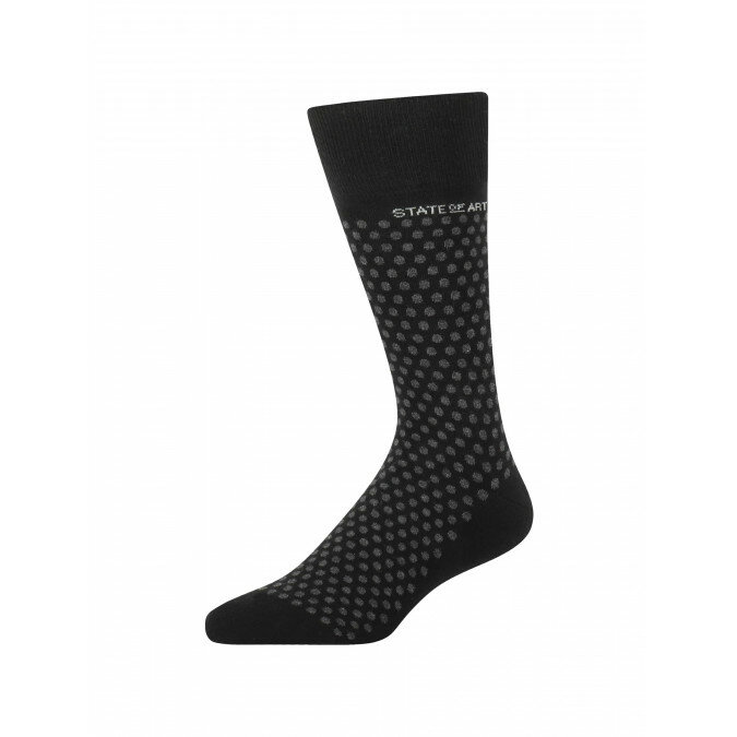Jacquard-sokken-met-een-stippenpatroon---zwart/donkerantraciet